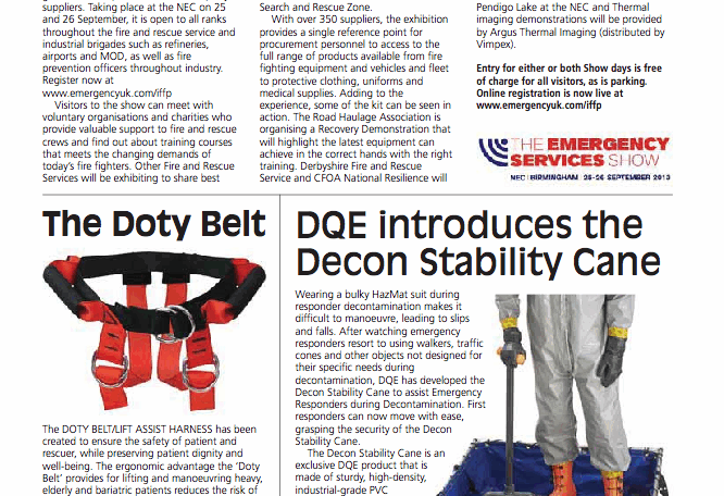 International Fire Fighter Magazine features Doty Belt